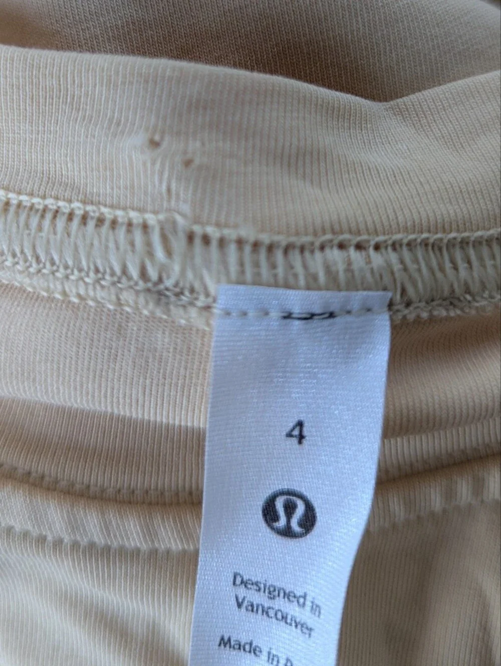 Lululemon Women's Tan Cotton Wrap Front T-Shirt Dress